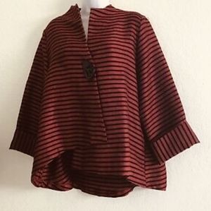 IC by connie K red jacket with black stripes